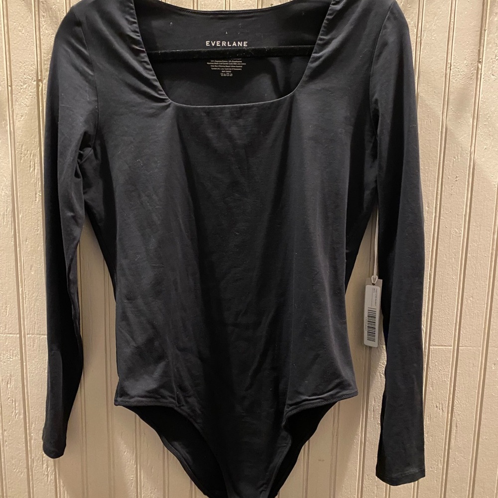 Everlane Women's Black Long Sleeve Bodysuit